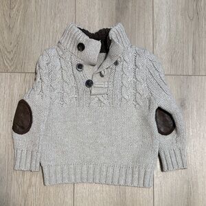 Cozy Cable Knit Sweater with Elbow Patches 12-18 M